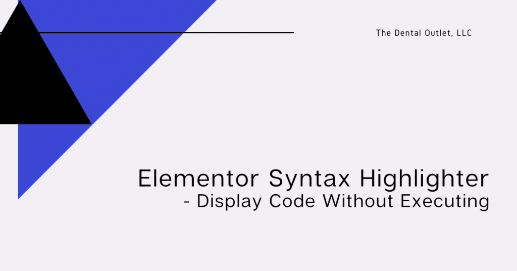 Elementor Syntax Highlighter